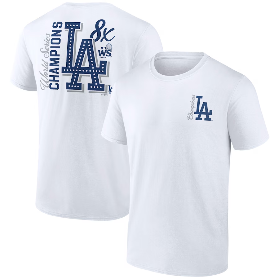 Men Los Angeles Dodgers 2024 MLB World Series Champions white T shirts style 2->mlb t-shirts->Sports Accessory